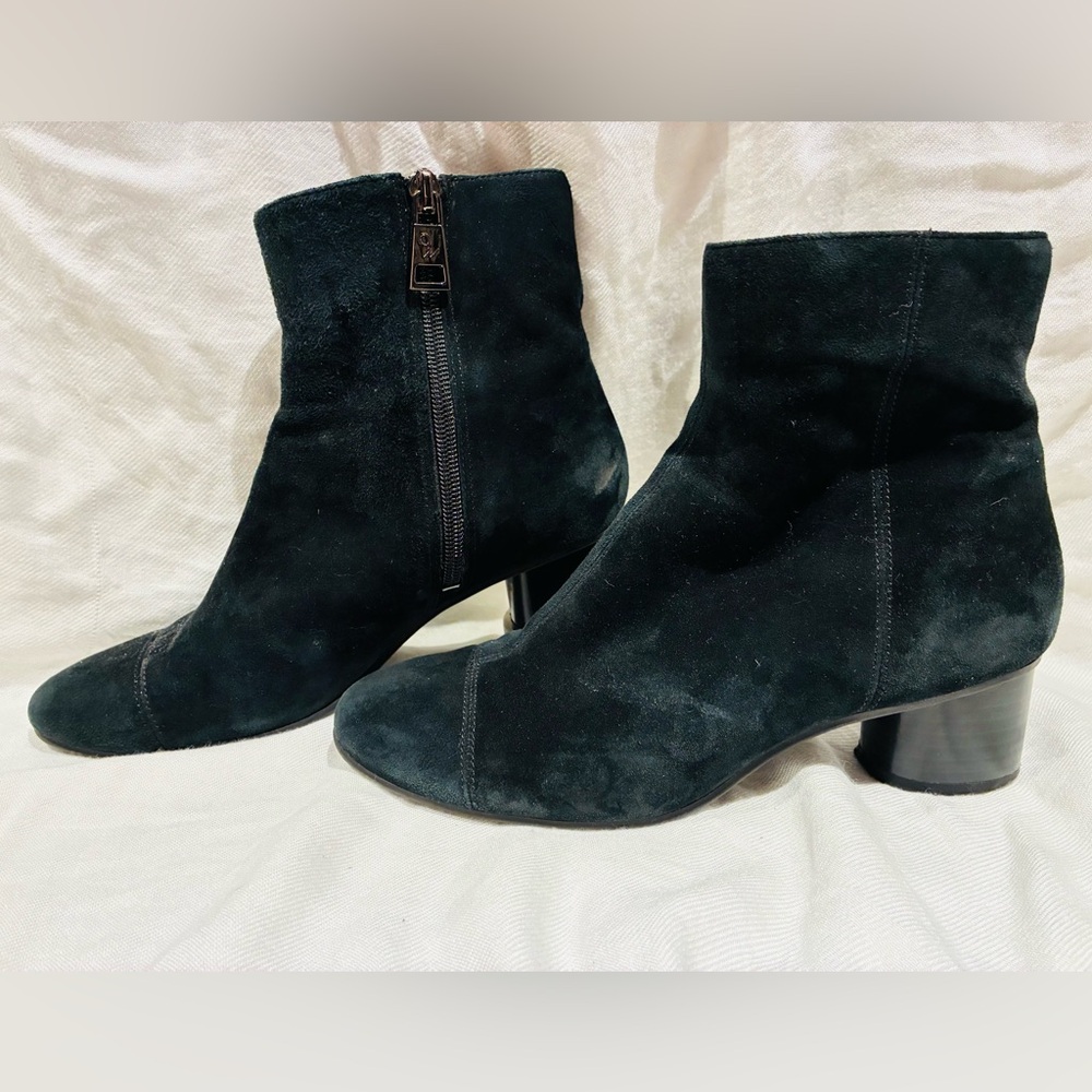 *3 for $20* Nine West Genuine Black Suede Ankle Boots, Block Heels, US 5